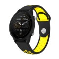 For Garmin Forerunner 955 22mm Sports Breathable Silicone Watch Band(Black+Yellow)