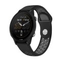 For Garmin Forerunner 955 22mm Sports Breathable Silicone Watch Band(Black+Grey)