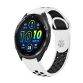 For Garmin Forerunner 965 22mm Sports Breathable Silicone Watch Band(White+Black)