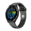 For Garmin Forerunner 965 22mm Sports Breathable Silicone Watch Band(Grey+Black)