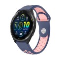 For Garmin Forerunner 965 22mm Sports Breathable Silicone Watch Band(Midnight Blue+Pink)