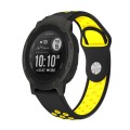 For Garmin Instinct 2 22mm Sports Breathable Silicone Watch Band(Black+Yellow)