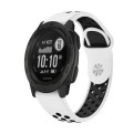 For Garmin Instinct 22mm Sports Breathable Silicone Watch Band(White+Black)