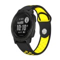 For Garmin Instinct 22mm Sports Breathable Silicone Watch Band(Black+Yellow)