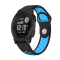 For Garmin Instinct 22mm Sports Breathable Silicone Watch Band(Black+Blue)