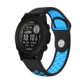For Garmin Descent G1 22mm Sports Breathable Silicone Watch Band(Black+Blue)