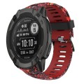 For Garmin Instinct 2X Solar 26mm Camouflage Printed Silicone Watch Band(Red+Jellyfish Camouflage)
