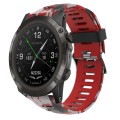 For Garmin D2 Delta PX 26mm Camouflage Printed Silicone Watch Band(Red+Army Camouflage)