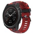 For Garmin Tactix 7 Pro 26mm Camouflage Printed Silicone Watch Band(Red+Jellyfish Camouflage)