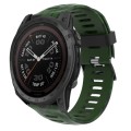 For Garmin Tactix 7 Pro 26mm Camouflage Printed Silicone Watch Band(Army Green+Army Camouflage)