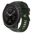 For Garmin Tactix 7 Pro 26mm Camouflage Printed Silicone Watch Band(Army Green+Bamboo Camouflage)