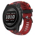 For Garmin Tactix 7 26mm Camouflage Printed Silicone Watch Band(Red+Jellyfish Camouflage)