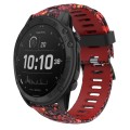 For Garmin Tactix Delta 26mm Camouflage Printed Silicone Watch Band(Red+Jellyfish Camouflage)