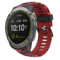 For Garmin Enduro 26mm Camouflage Printed Silicone Watch Band(Red+Jellyfish Camouflage)