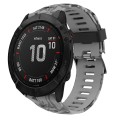 For Garmin Fenix 6X 26mm Camouflage Printed Silicone Watch Band(Grey+Army Camouflage)