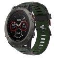 For Garmin Fenix 5X Sapphire 26mm Camouflage Printed Silicone Watch Band(Army Green+Bamboo Camouflag