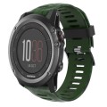 For Garmin Fenix 3 26mm Camouflage Printed Silicone Watch Band(Army Green+Army Camouflage)