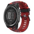 For Garmin Fenix 3 HR 26mm Camouflage Printed Silicone Watch Band(Red+Jellyfish Camouflage)