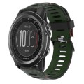 For Garmin Fenix 3 HR 26mm Camouflage Printed Silicone Watch Band(Army Green+Bamboo Camouflage)