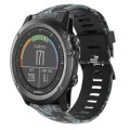 For Garmin Fenix 3 Sapphire 26mm Camouflage Printed Silicone Watch Band(Black+Digital  Camouflage)