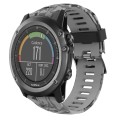 For Garmin Fenix 3 Sapphire 26mm Camouflage Printed Silicone Watch Band(Grey+Army Camouflage)