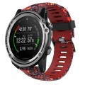 For Garmin Descent MK 1 26mm Camouflage Printed Silicone Watch Band(Red+Jellyfish Camouflage)