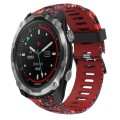 For Garmin Descent MK 2i 26mm Camouflage Printed Silicone Watch Band(Red+Jellyfish Camouflage)