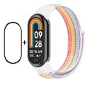 For Xiaomi Mi Band 8 ENKAY Hat-Prince 2 in 1 Set Full Coverage Screen Protector + Nylon Loop Watch B