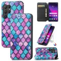 For Samsung Galaxy S24 Ultra 5G CaseNeo Colorful Magnetic Leather Phone Case(Purple Scales)