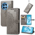 For OnePlus 12R Mandala Flower Embossed Leather Phone Case(Gray)