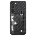For Samsung Galaxy S22+ 5G Wristband Kickstand Wallet Back Phone Case with Tool Knife(Black)
