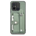 For Redmi Note 11 Pro 5G Wristband Kickstand Card Wallet Back Phone Case with Tool Knife(Green)