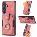 For Samsung Galaxy S24+ 5G Retro Skin-feel Ring Card Wallet Phone Case(Pink)