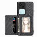 For vivo S18 Carbon Fiber Magnetic Card Bag Phone Case(Black)