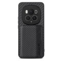 For Honor Magic6 Pro Carbon Fiber Magnetic Card Bag Phone Case(Black)
