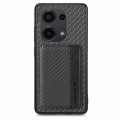 For Redmi Note 13 Pro 4G Carbon Fiber Magnetic Card Bag Phone Case(Black)