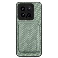 For Xiaomi 14 Carbon Fiber Leather Card Magnetic Phone Case(Green)