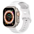 For Apple Watch Ultra 49mm Reverse Buckle Dot Texture Silicone Watch Band(White)