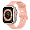 For Apple Watch Ultra 49mm Reverse Buckle Dot Texture Silicone Watch Band(Pink)