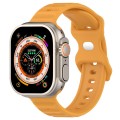 For Apple Watch Ultra 49mm Reverse Buckle Dot Texture Silicone Watch Band(Yellow)