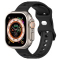 For Apple Watch 8 41mm Reverse Buckle Dot Texture Silicone Watch Band(Black)