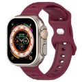 For Apple Watch 7 45mm Reverse Buckle Dot Texture Silicone Watch Band(Wine Red)