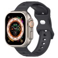 For Apple Watch 7 45mm Reverse Buckle Dot Texture Silicone Watch Band(Dark Gray)