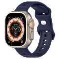 For Apple Watch 7 41mm Reverse Buckle Dot Texture Silicone Watch Band(Midnight Blue)