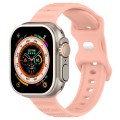 For Apple Watch SE 2022 44mm Reverse Buckle Dot Texture Silicone Watch Band(Pink)