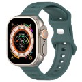 For Apple Watch SE 2022 44mm Reverse Buckle Dot Texture Silicone Watch Band(Olive Green)