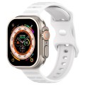 For Apple Watch 5 40mm Reverse Buckle Dot Texture Silicone Watch Band(White)