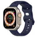 For Apple Watch 2 42mm Reverse Buckle Dot Texture Silicone Watch Band(Midnight Blue)