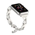 For Apple Watch SE 2022 40mm Hollow Leather Chain Magnetic Buckle Watch Band(White)