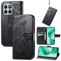 For Honor X8b Butterfly Love Flower Embossed Leather Phone Case(Black)